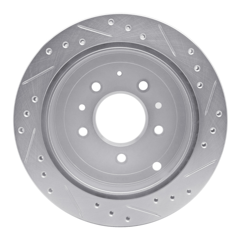 Mazda 929 Brake Rotor (1) - Rear Left - R1 Concepts - Drilled & Slotted - Silver - `92-`06